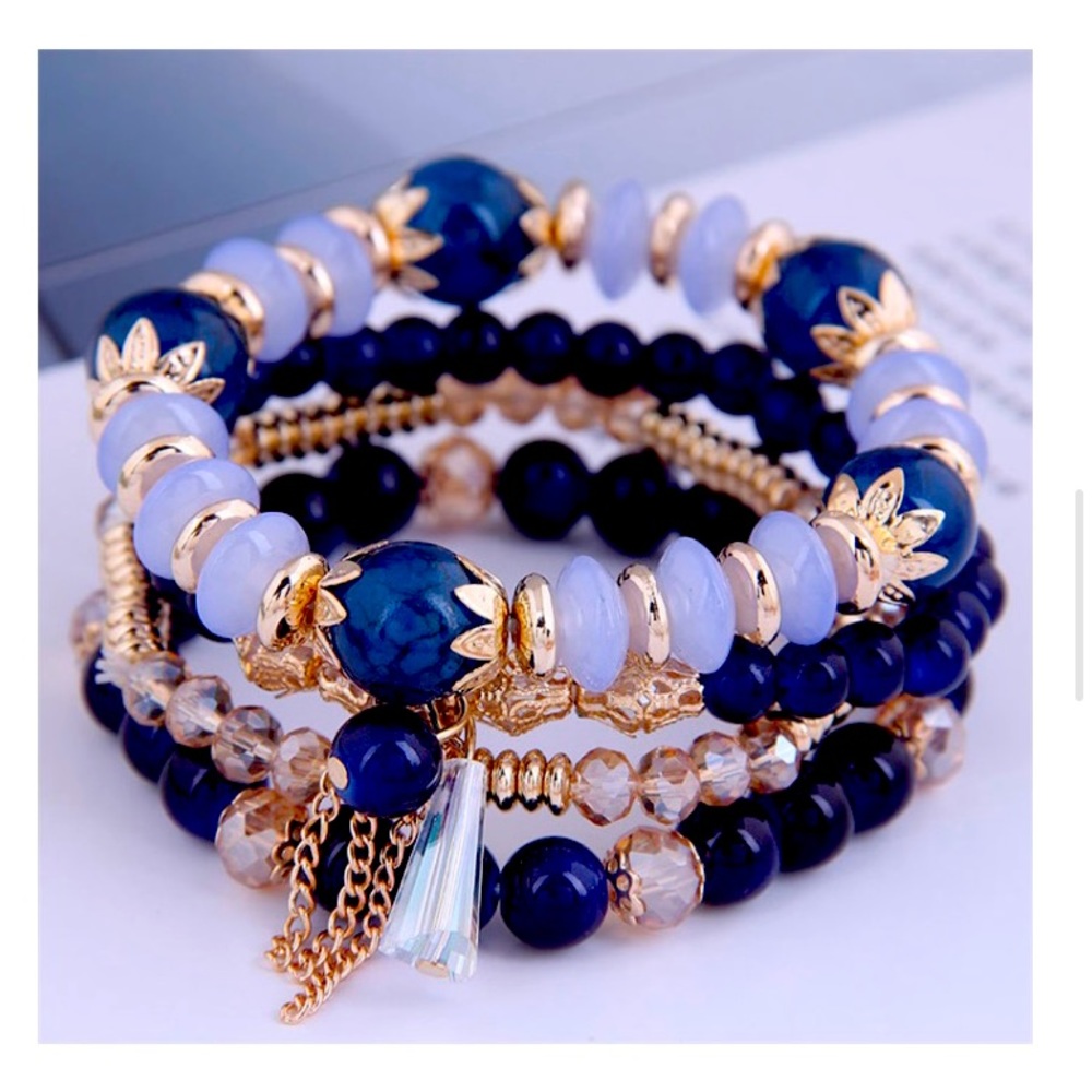 Bohemian Ethnic Style Bracelet Female Cross-Border Multi-Layer Beaded Crystal